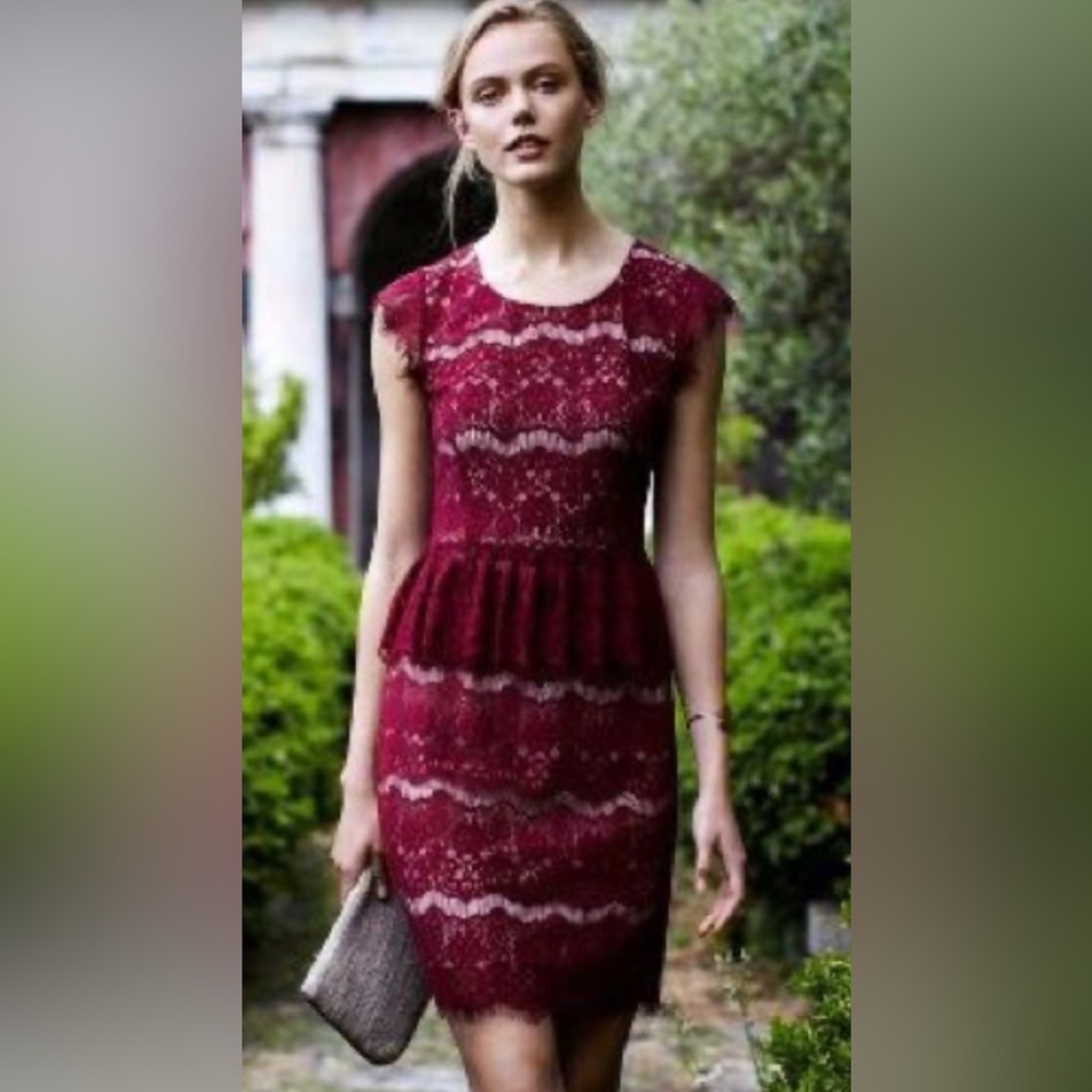 ANTHROPOLOGIE MAEVE ELSA PEPLUM DRESS
